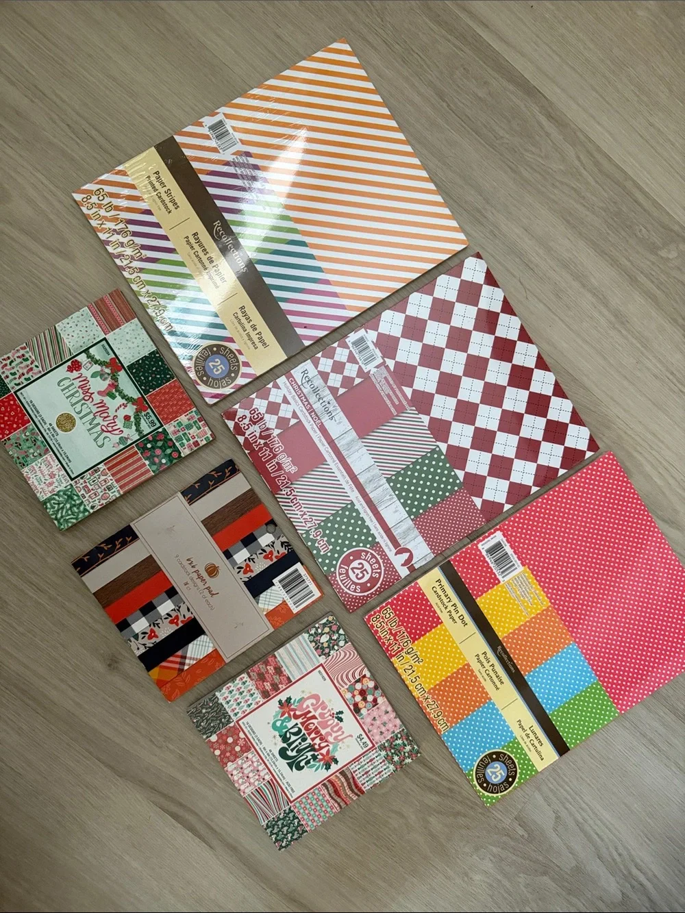 Assorted Patterned Scrapbook Paper Packs - Mixed Holiday & Chevron Prints
